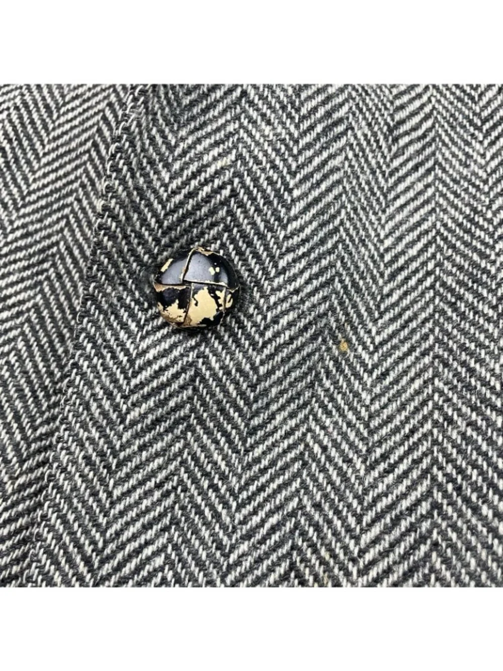 VTG Imperial Haggar Men's 100% Wool Tweed Blazer Gray Herringbone • USA • 42R